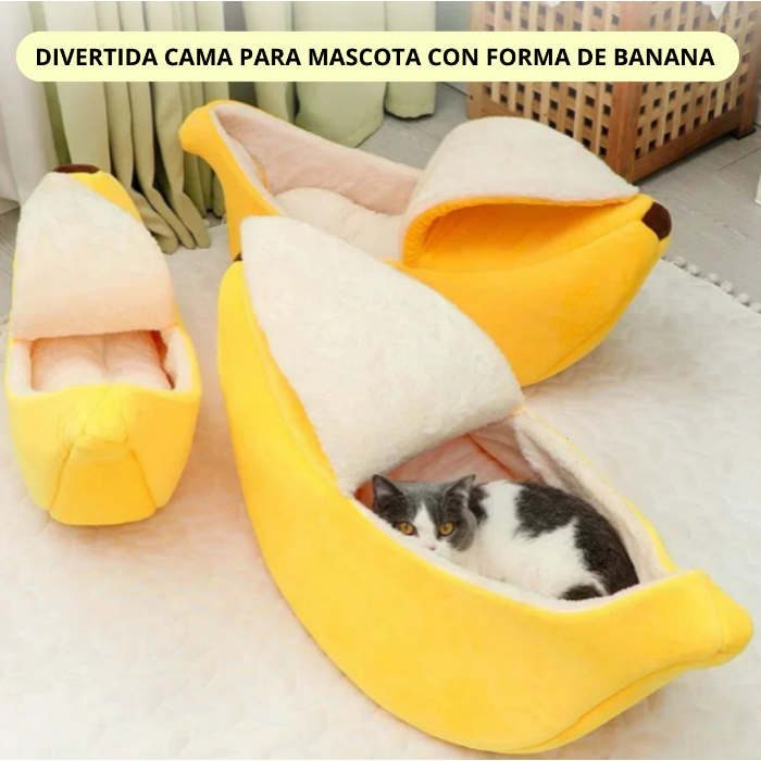 Cama en forma de plátano.