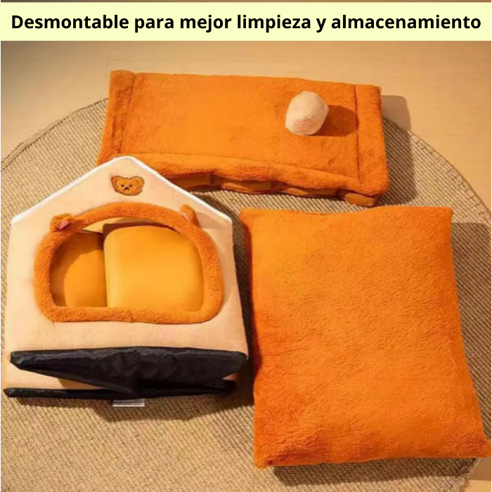 Casa cama suave para gatos y perros.