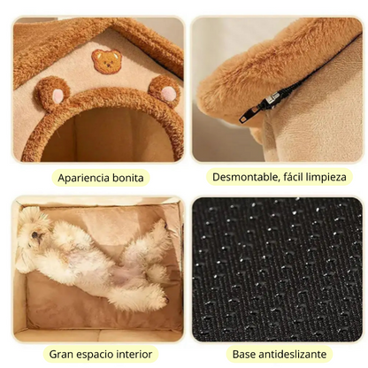 Casa cama suave para gatos y perros.